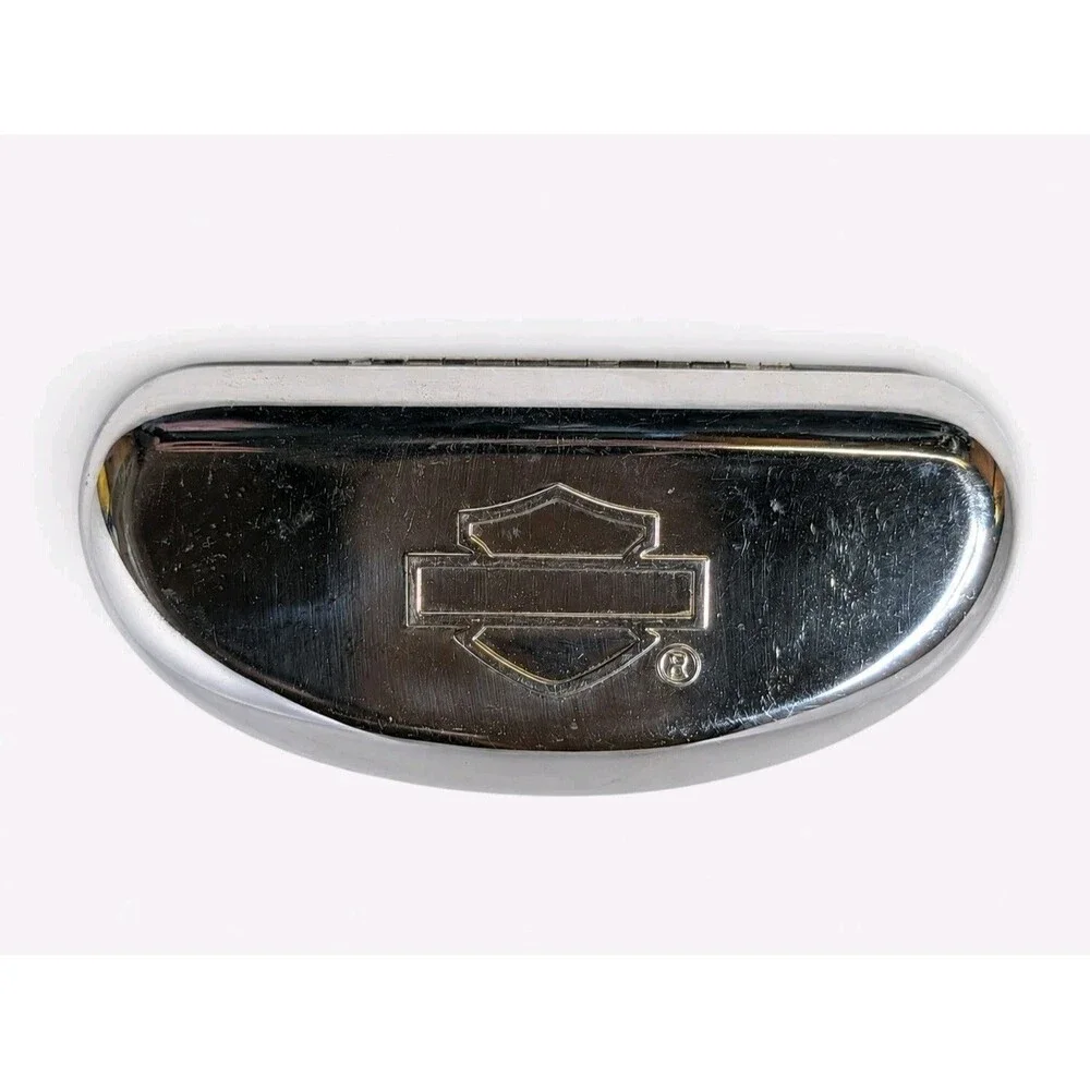Harley-Davidson Chrome Hard Eyeglass Sunglasses Case Silver Black Pre-Owned